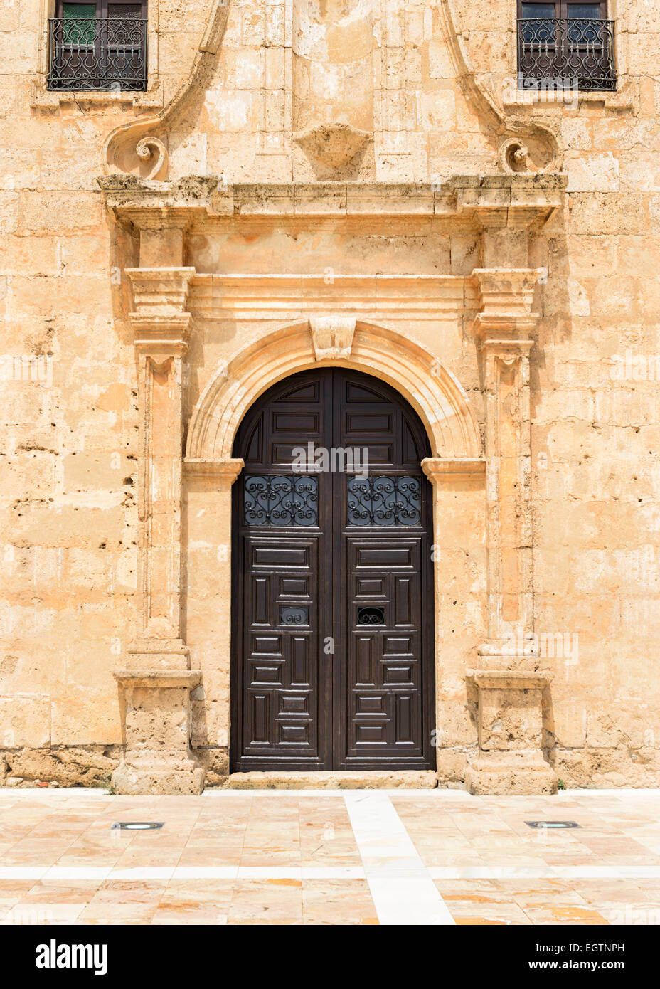 Entrance to the Hospederia Virgin Del Saliente near Albox Almeria Province Andalusia Spain Stock Photo