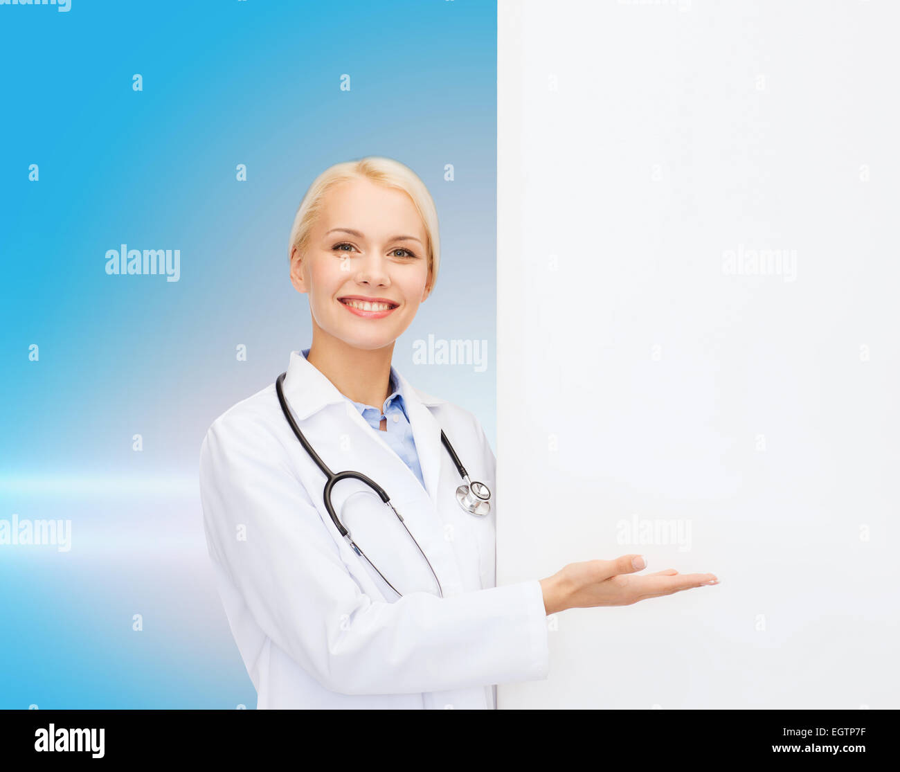 smiling female doctor with stethoscope Stock Photo - Alamy