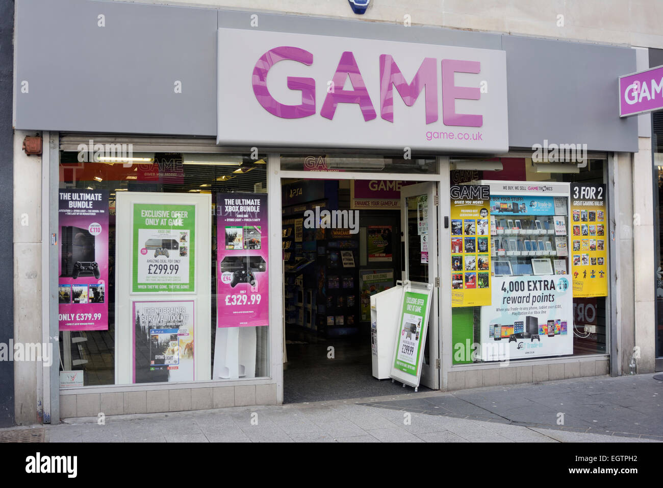 Game store in Liverpool. Stock Photo