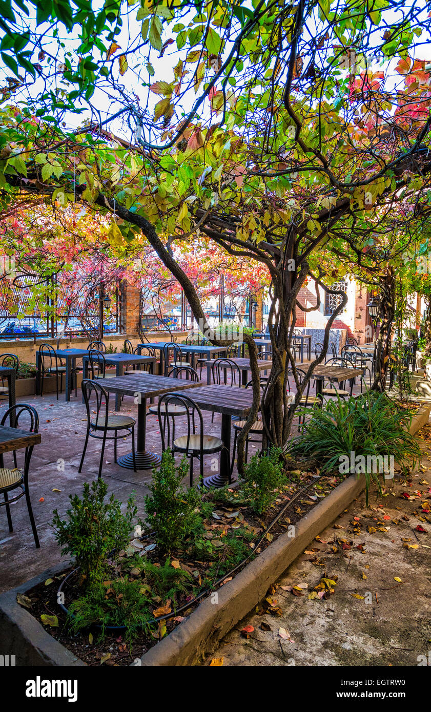 Detail of a restaurant garden Stock Photo Alamy