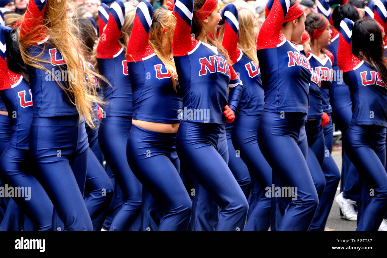 London, 1st January. New Year's day Parade from Piccadilly to Parliament Square. UDA Cheerleaders Stock Photo