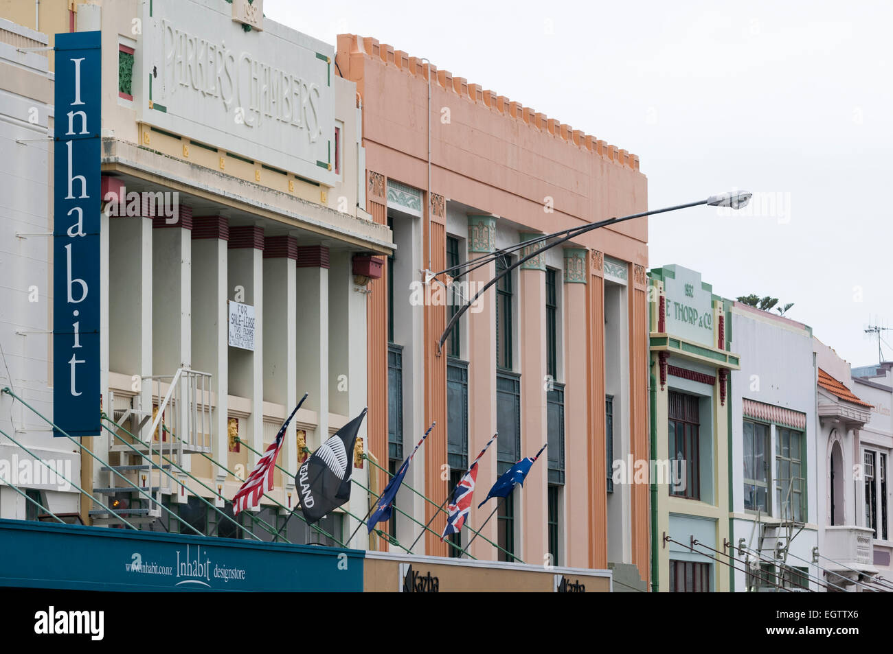 Art deco architecture on Hastings Street, Napier, Hawkes Bay, North ...