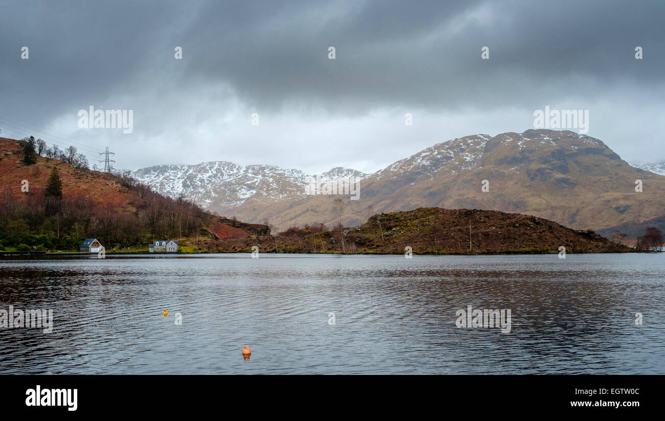 Loch Katrine at Stronachlachar in the Loch Lomand and Trossachs National Park. Stock Photo