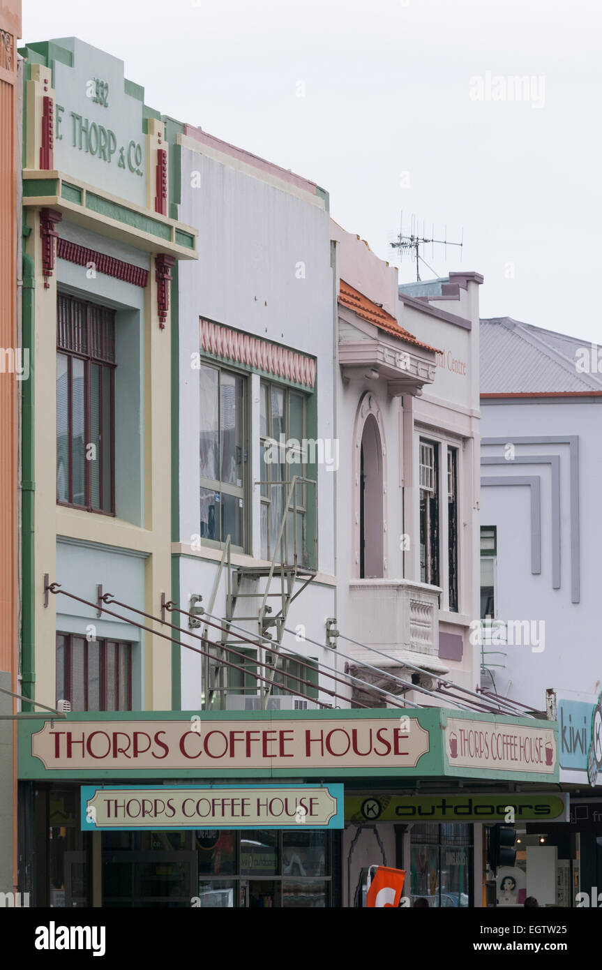 Art deco architecture on Hastings Street, Napier, Hawkes Bay, North ...