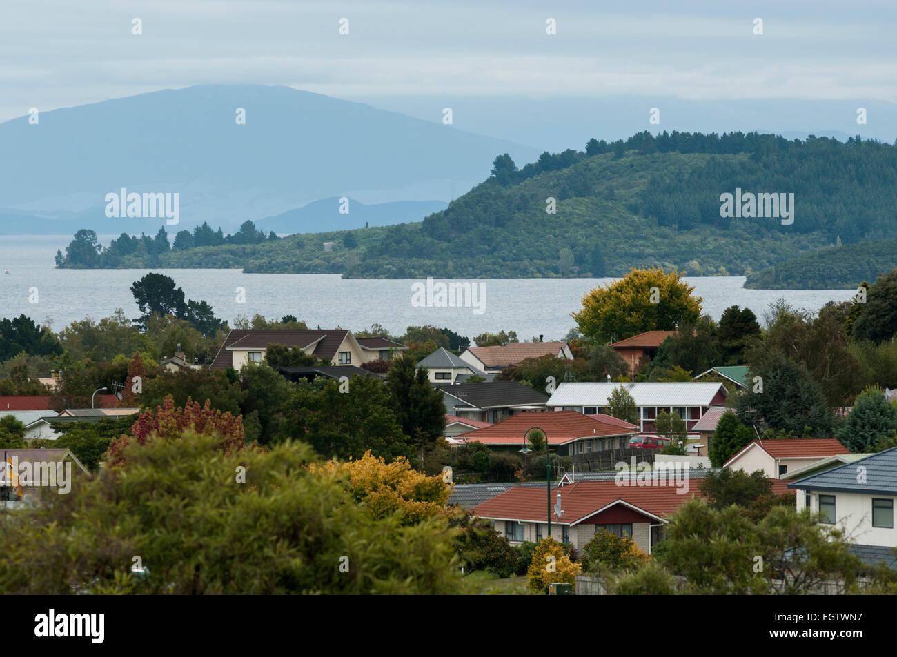 Lake Taupo, Taupo, Waikato, North Island, New Zealand. Stock Photo