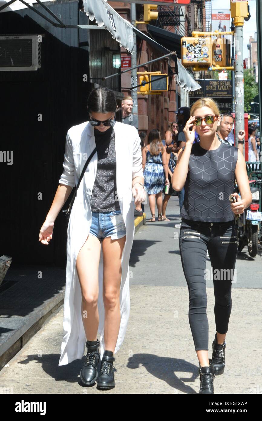 Kendall Jenner And Hailey Baldwin Out In Soho Featuring
