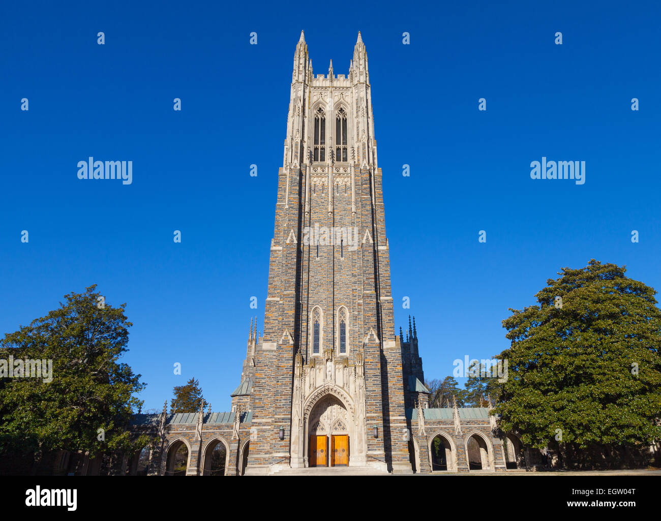 Front view of Duke Chapel at Duke University Stock Photo