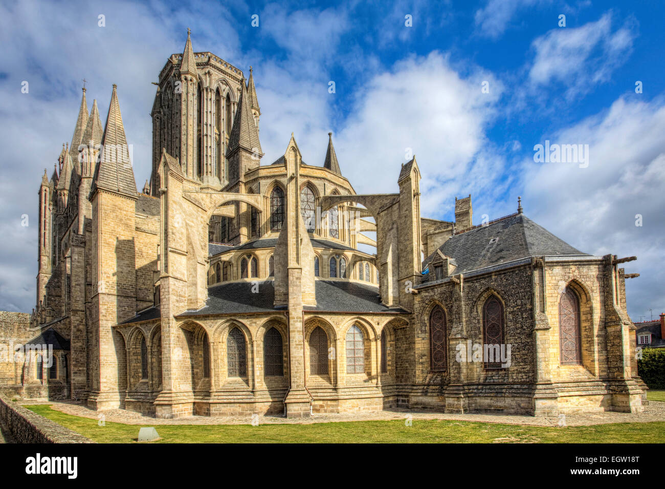 The beautiful cathedral at Coutance in France Stock Photo