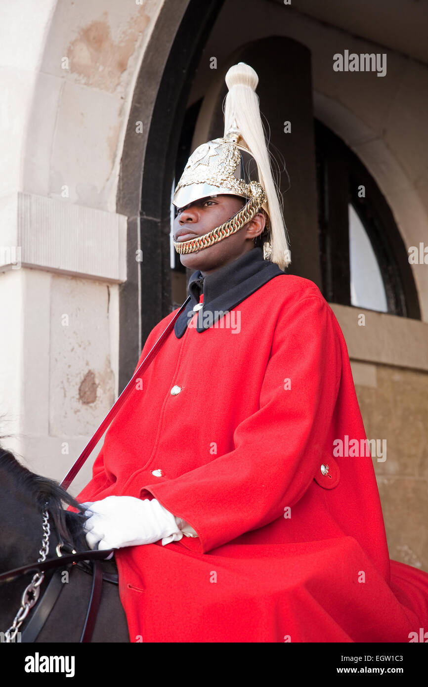 A guard on duty in Whitehall London Stock Photo