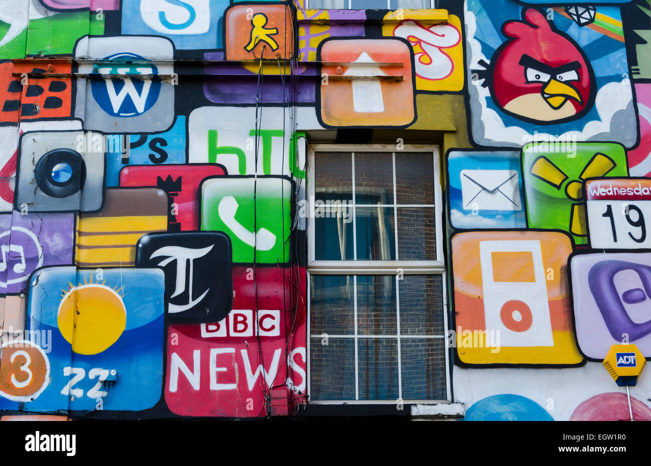 Bristol Street Art, Apps on a shop in Stokes Croft area of city of