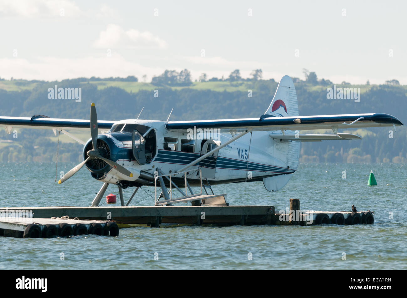 De Havilland Otter DHC-3 float-plane, Lake Rotorua, Rotorua, Bay of Plenty, North Island, New Zealand. Stock Photo