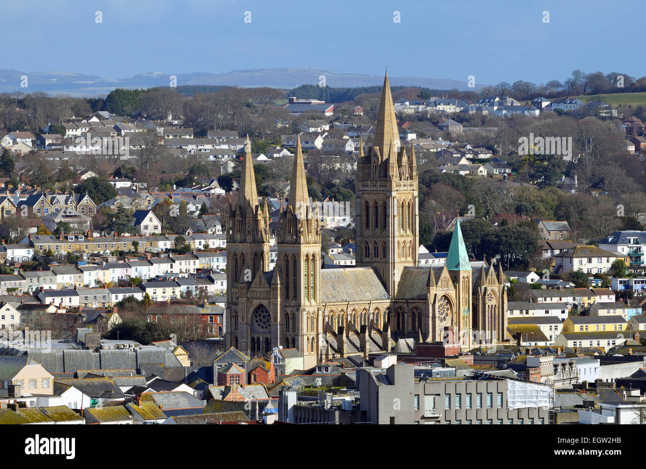 The cathedral in the city of Truro, Cornwall, UK Stock Photo