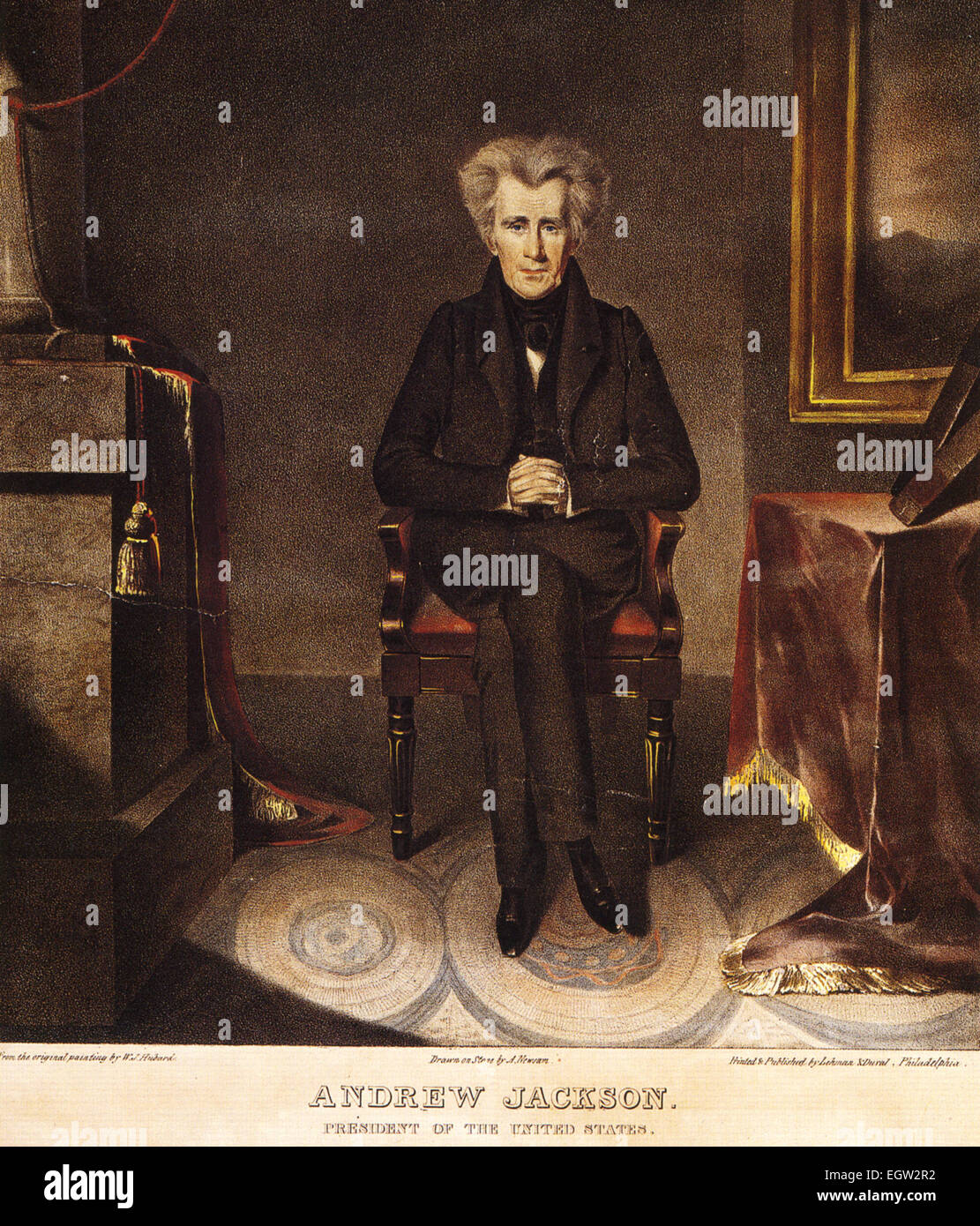ANDREW JACKSON (1767-1845)  as President of the United States in an 1830 lithograph Stock Photo