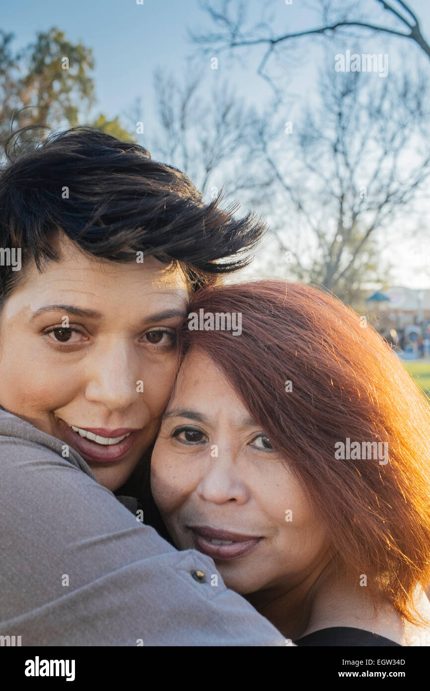 Two friends hugging. Stock Photo