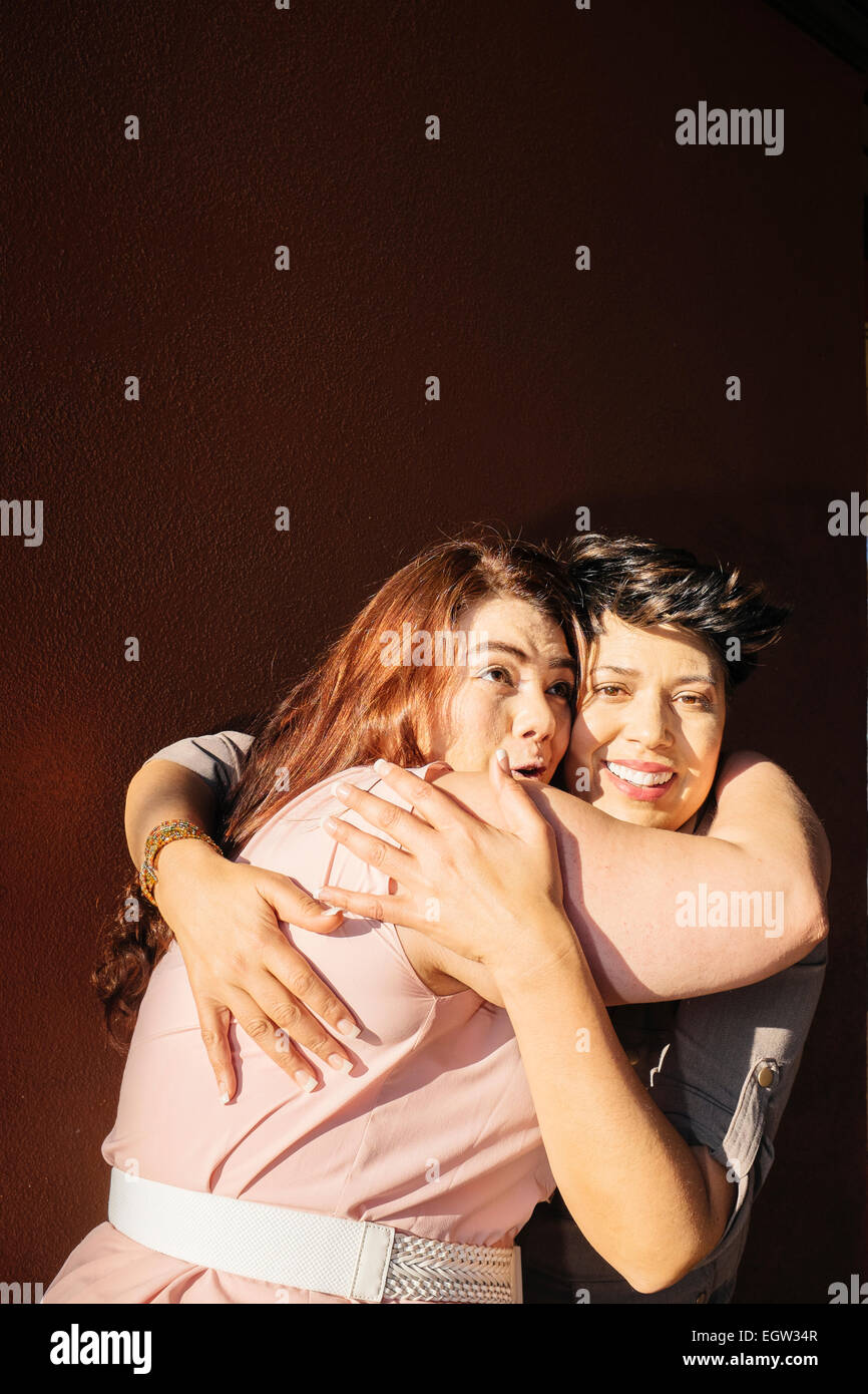 Two friends hugging. Stock Photo