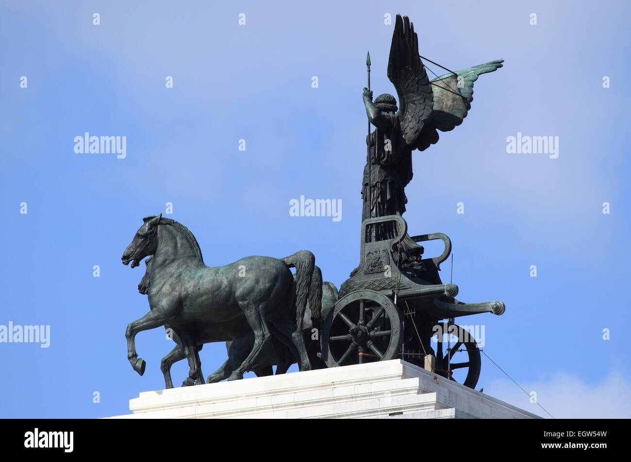 Statue of Victory driving the quadriga on top of Victor Emmanuel II