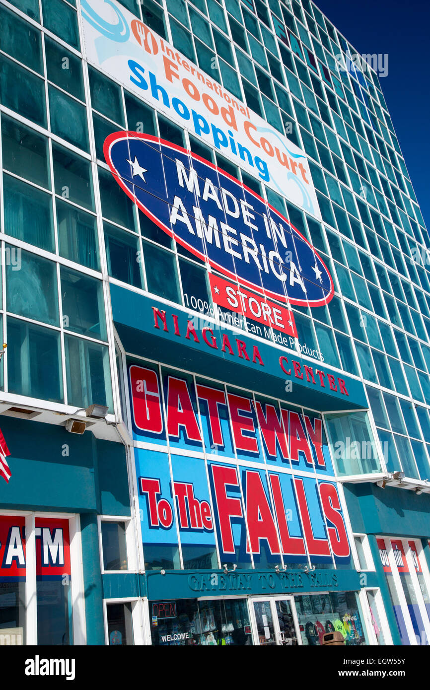 Niagara Falls, New York - The Gateway Mall/Made in America store, which caters to tourists visiting the Falls. Stock Photo