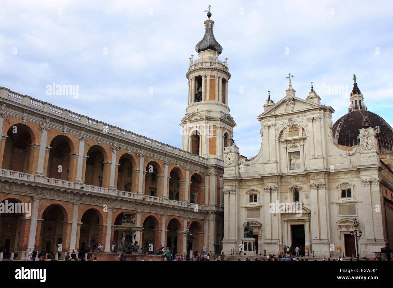 LORETO, ITALY JULY 13 The Shrine of Loreto crowded of tourists on