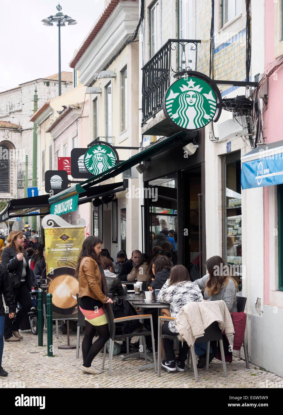 Starbucks Coffee shop in Belém quarter, Lisbon, Portugal, Europe Stock Photo Alamy