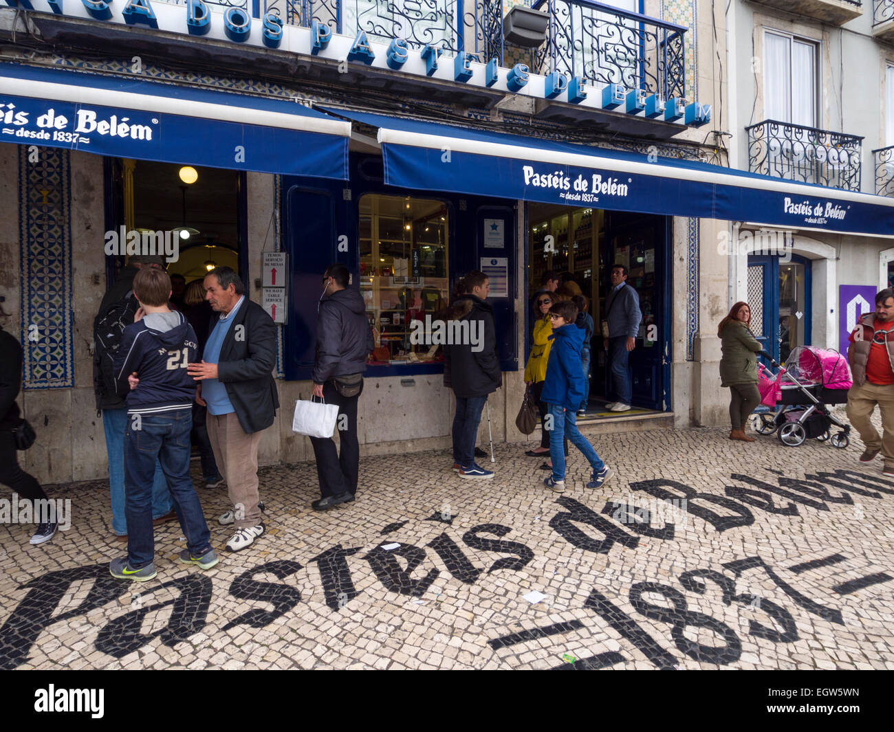 Pastéis de Belém bakery in the Belem quarter, Lisbon, Portugal Stock