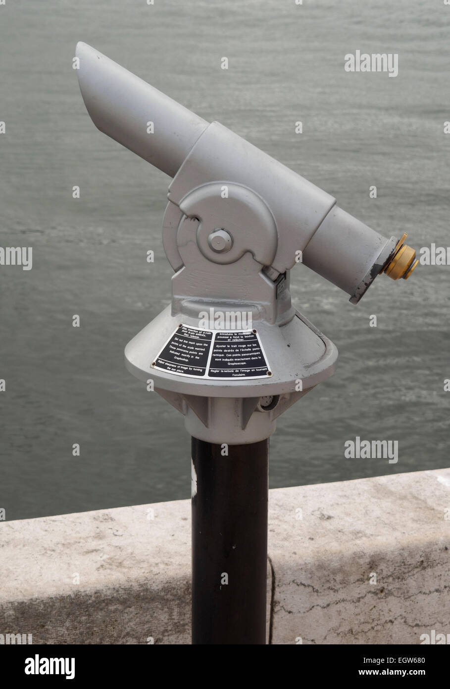 Coin operated sightseeing telescope Stock Photo