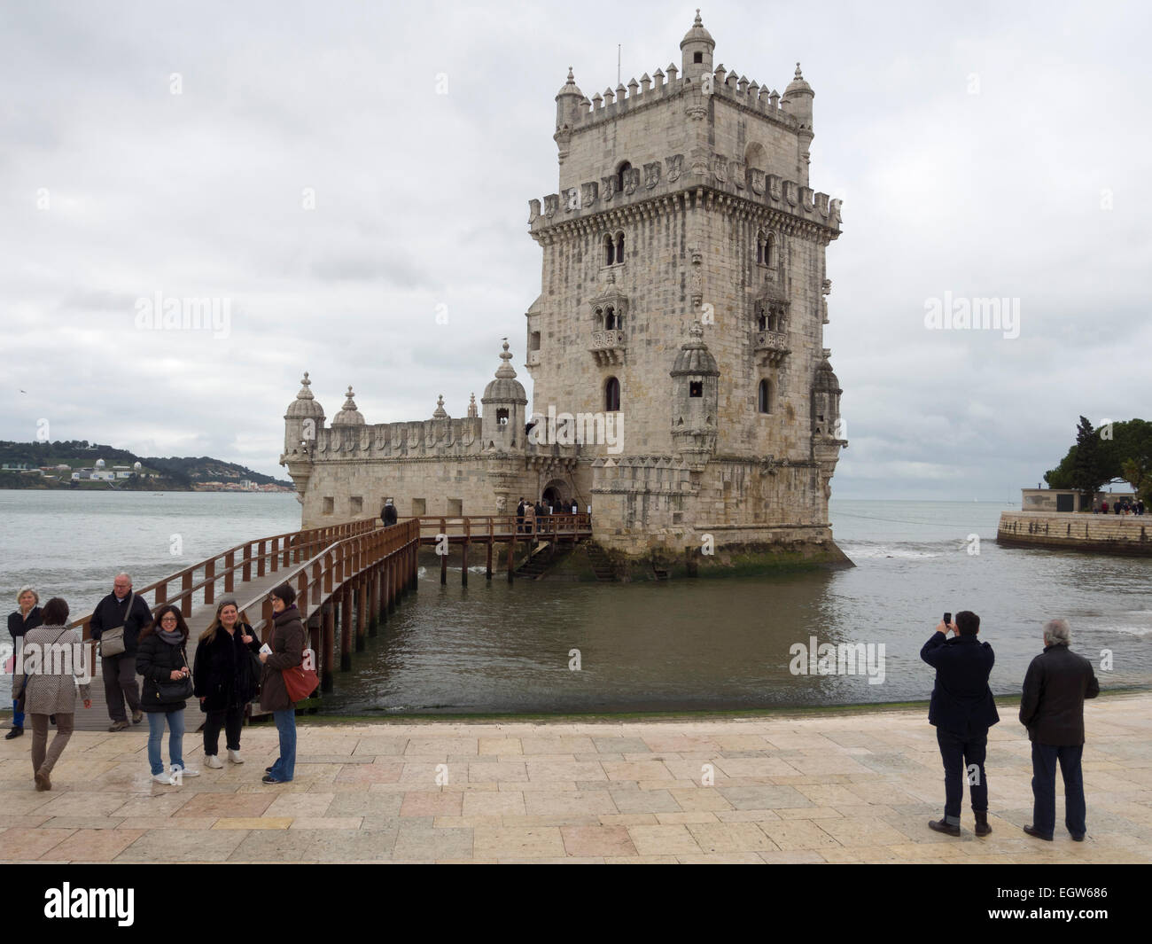 Belem Tower or Torre de Belém in Lisbon, Portugal, Europe Stock Photo