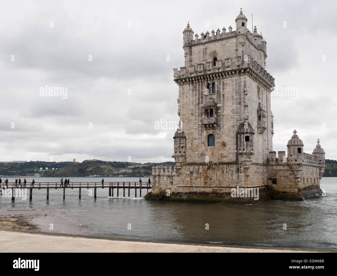 Belem Tower or Torre de Belém in Lisbon, Portugal, Europe Stock Photo