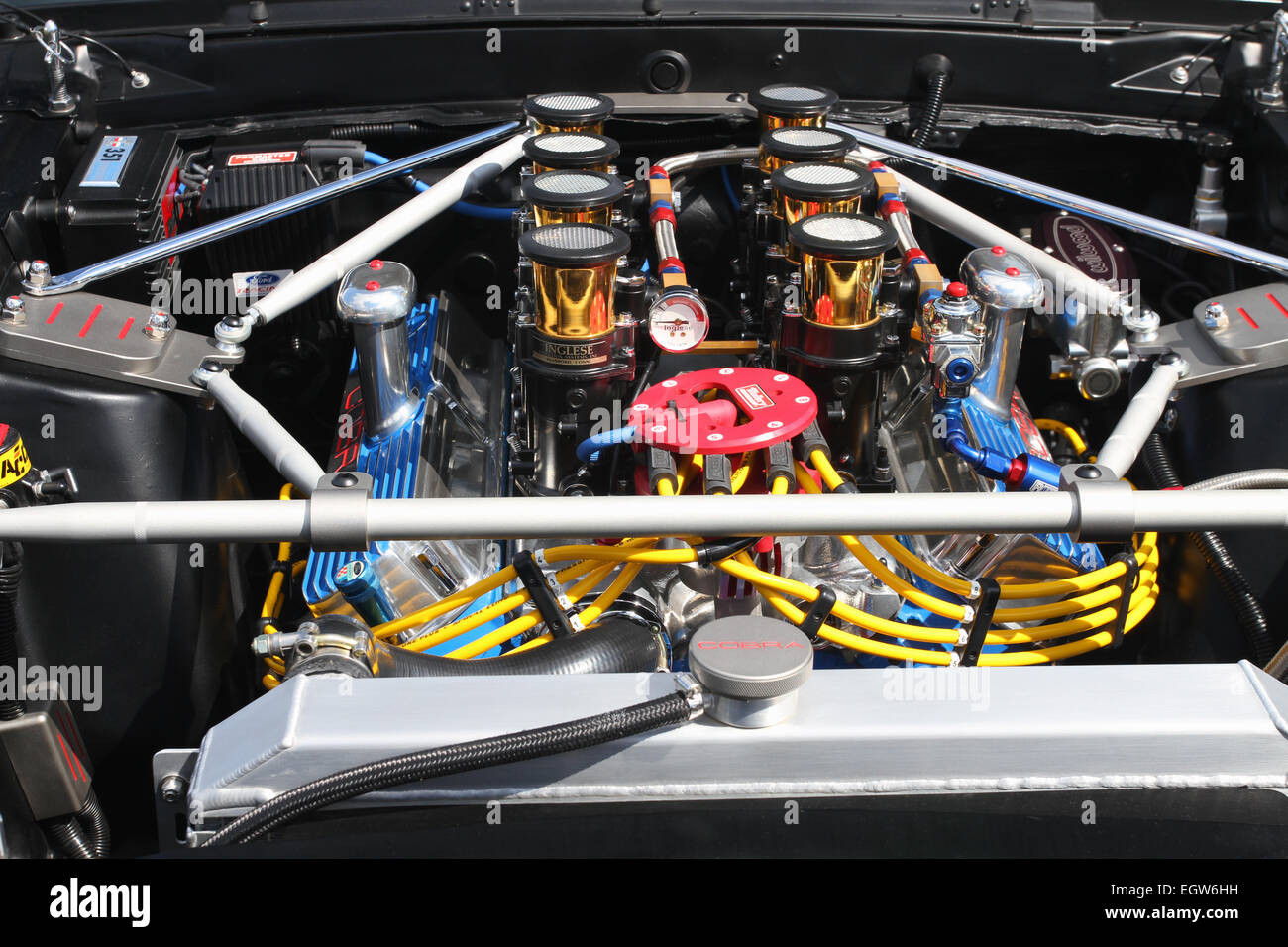 Car engine highly detailed and customized. Beavercreek Popcorn Festival Car Show. Beavercreek Popcorn Festival, Beavercreek, Day Stock Photo