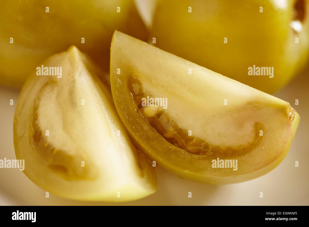 Pickled Green Tomatoes Stock Photo