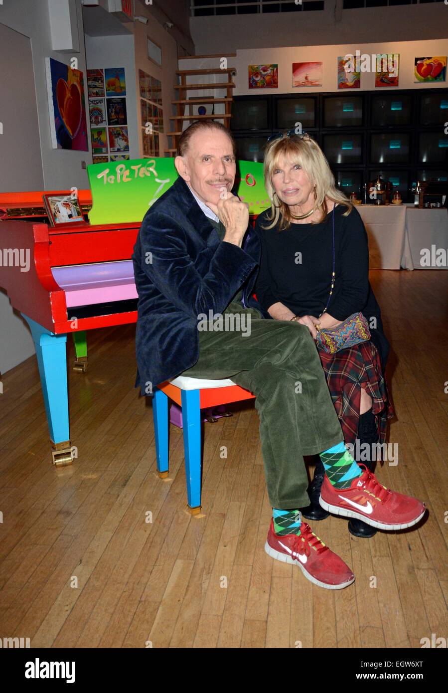 New York, NY, USA. 2nd Mar, 2015. Peter Max, Nancy Sinatra at arrivals for Unveiling of New Paintings by Peter Max for Centennial of Frank Sinatra's Birthday, Peter Max studio, New York, NY March 2, 2015. Credit:  Derek Storm/Everett Collection/Alamy Live News Stock Photo