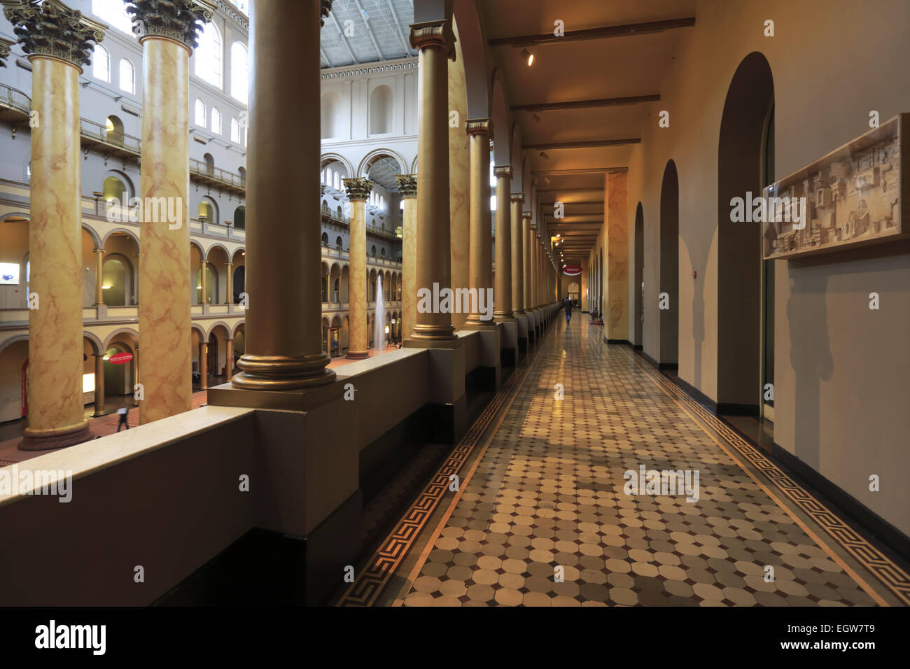 Interior view of the Great Hall of National Building Museum, Washington ...