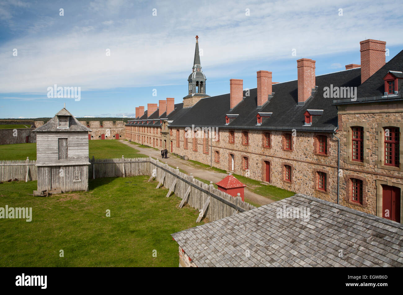 Kings Bastion Barracks Building, Fortress Louisbourg National Historic Site, Canada Stock Photo