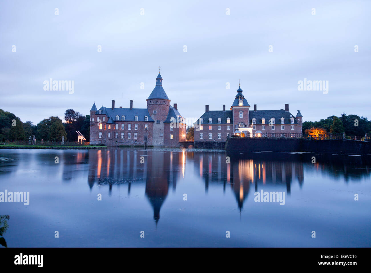 Burg Anholt, moated castle, Isselburg, North Rhine-Westphalia, Germany, Europe Stock Photo