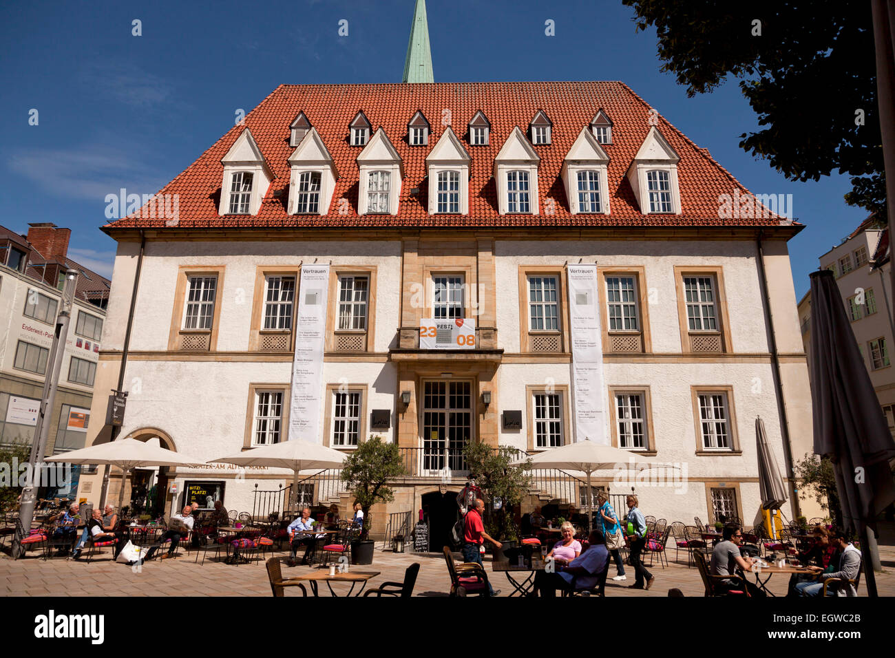 Theatre on old market square in Bielefeld, North Rhine-Westphalia, Germany, Europe Stock Photo
