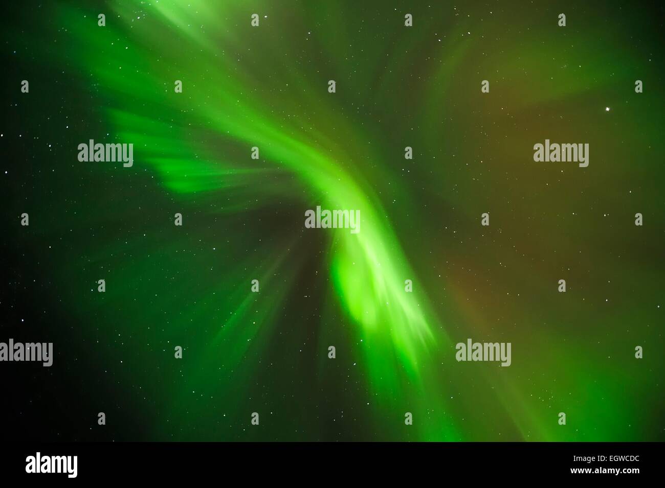 Polar lights, Aurora borealis, Lapland, Finland Stock Photo