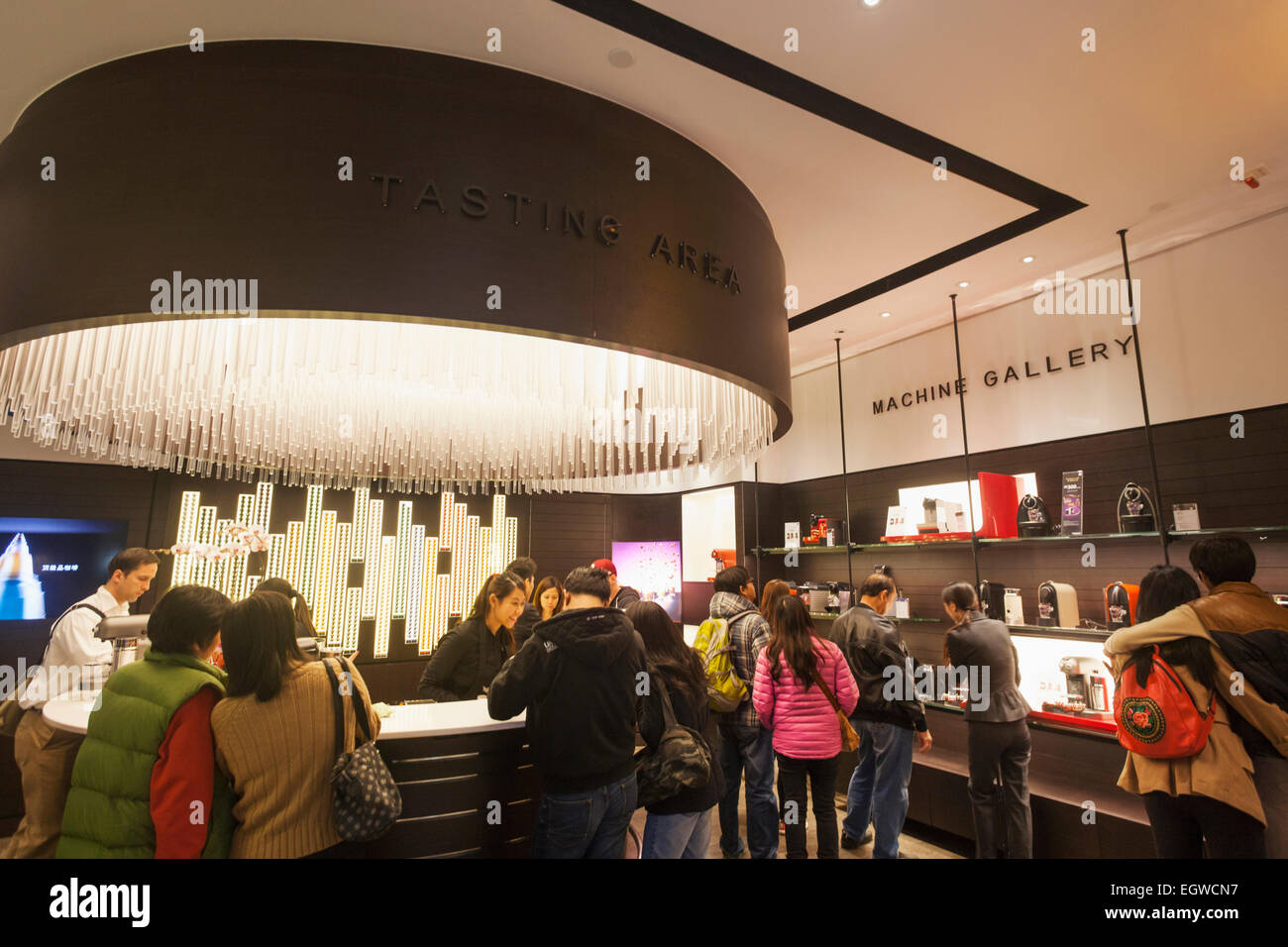 China, Hong Kong, Central, IFC Mall, Nespresso Store Stock Photo Alamy