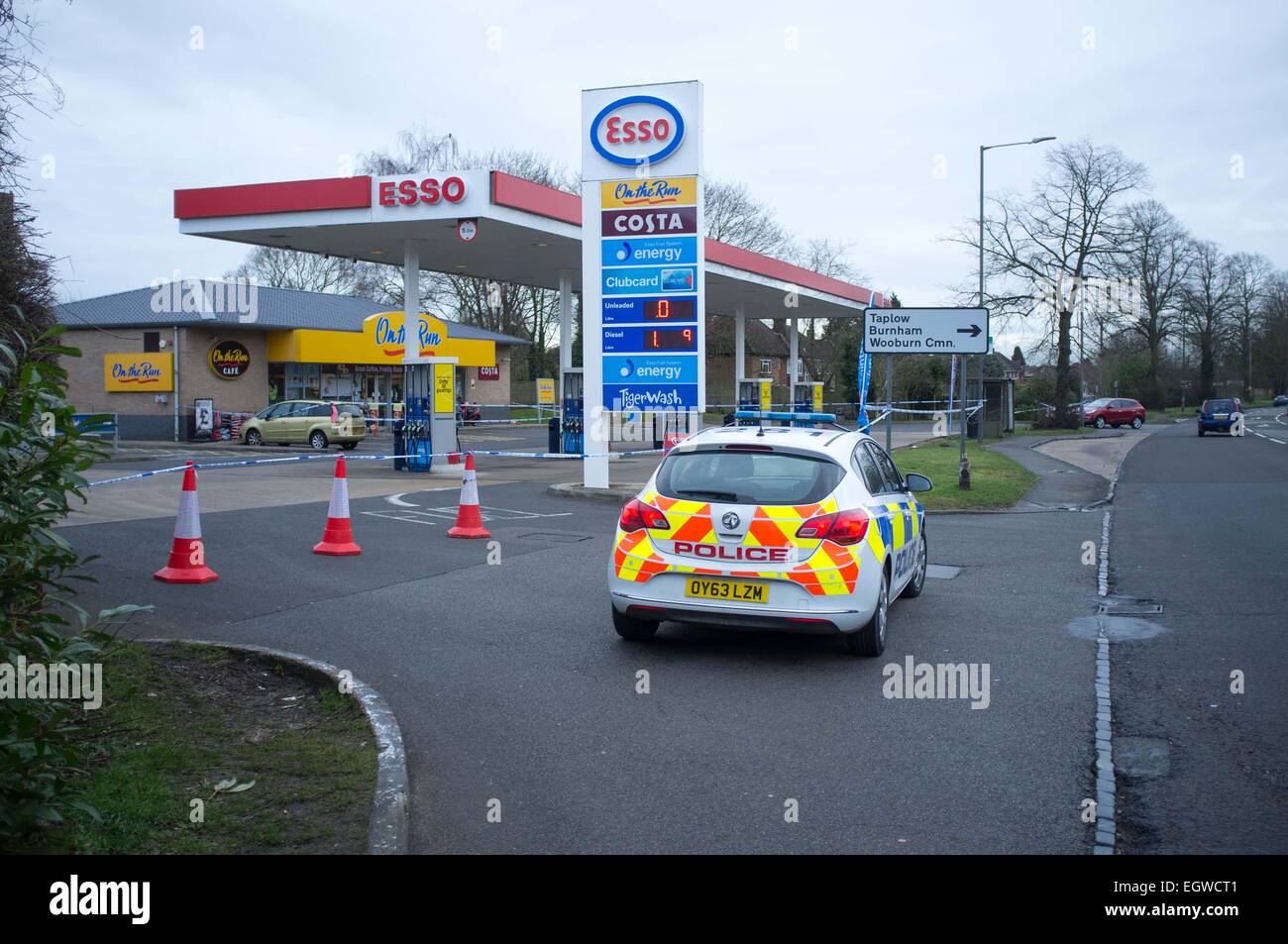 Beaconsfield, UK. 3rd Mar 2015. Police incident at Esso Petrol Station