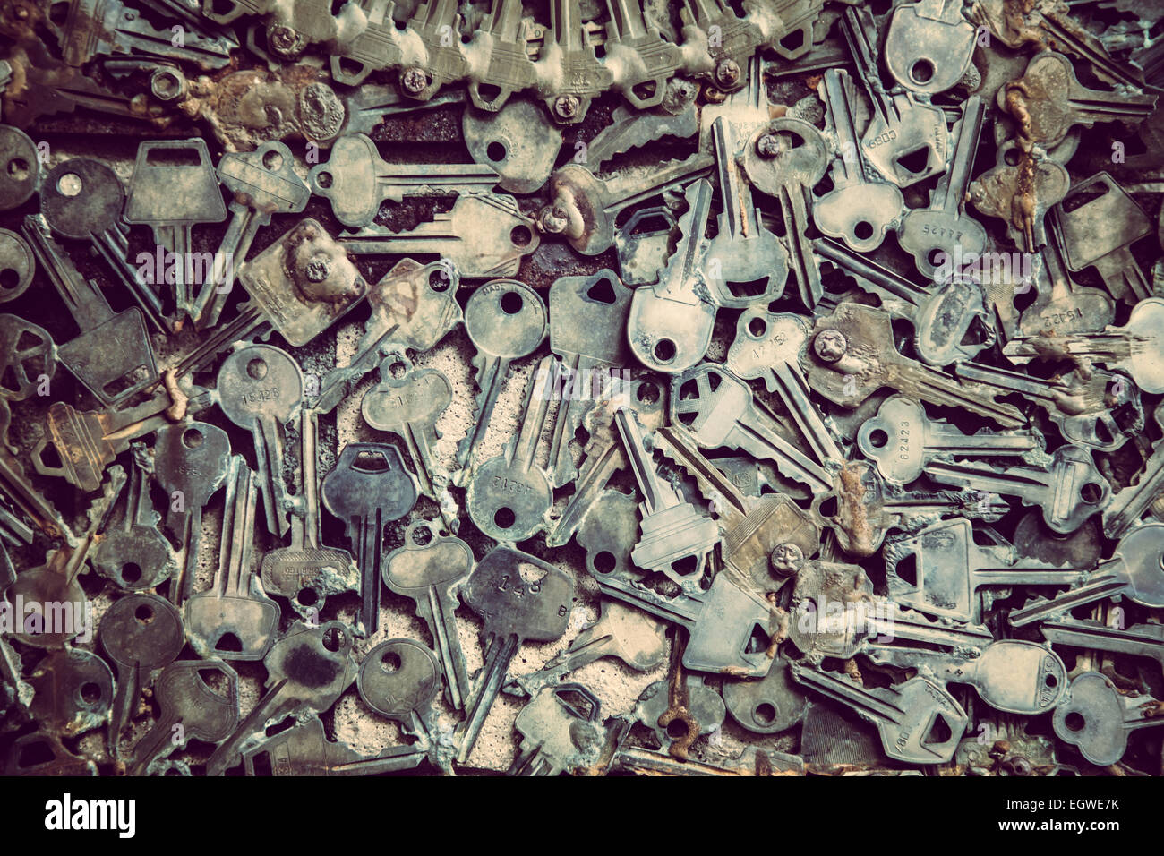Old rusted keys background texture Stock Photo - Alamy