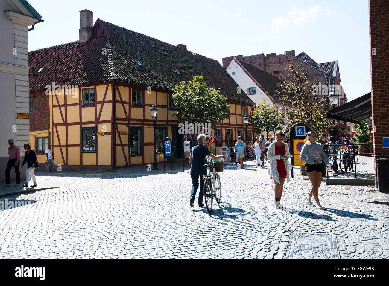 street scene in Ystad, Wallander, Skåne, Skåne län, Scania, Scandinavia,  Sweden Stock Photo