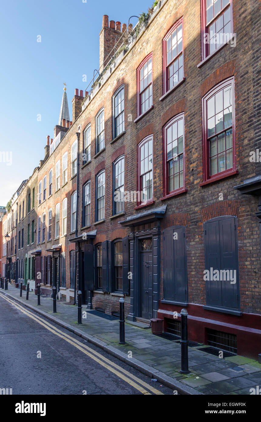 Georgian terrace houses on Wilkes Street, Spitalfields, London Stock Photo