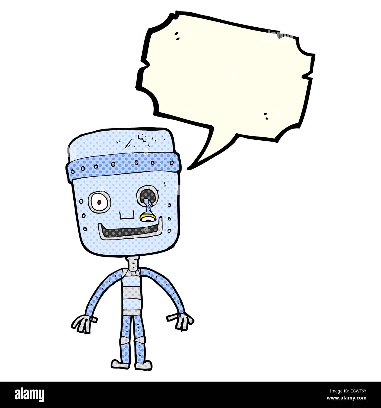 cartoon funny robot with speech bubble Stock Vector Image & Art - Alamy