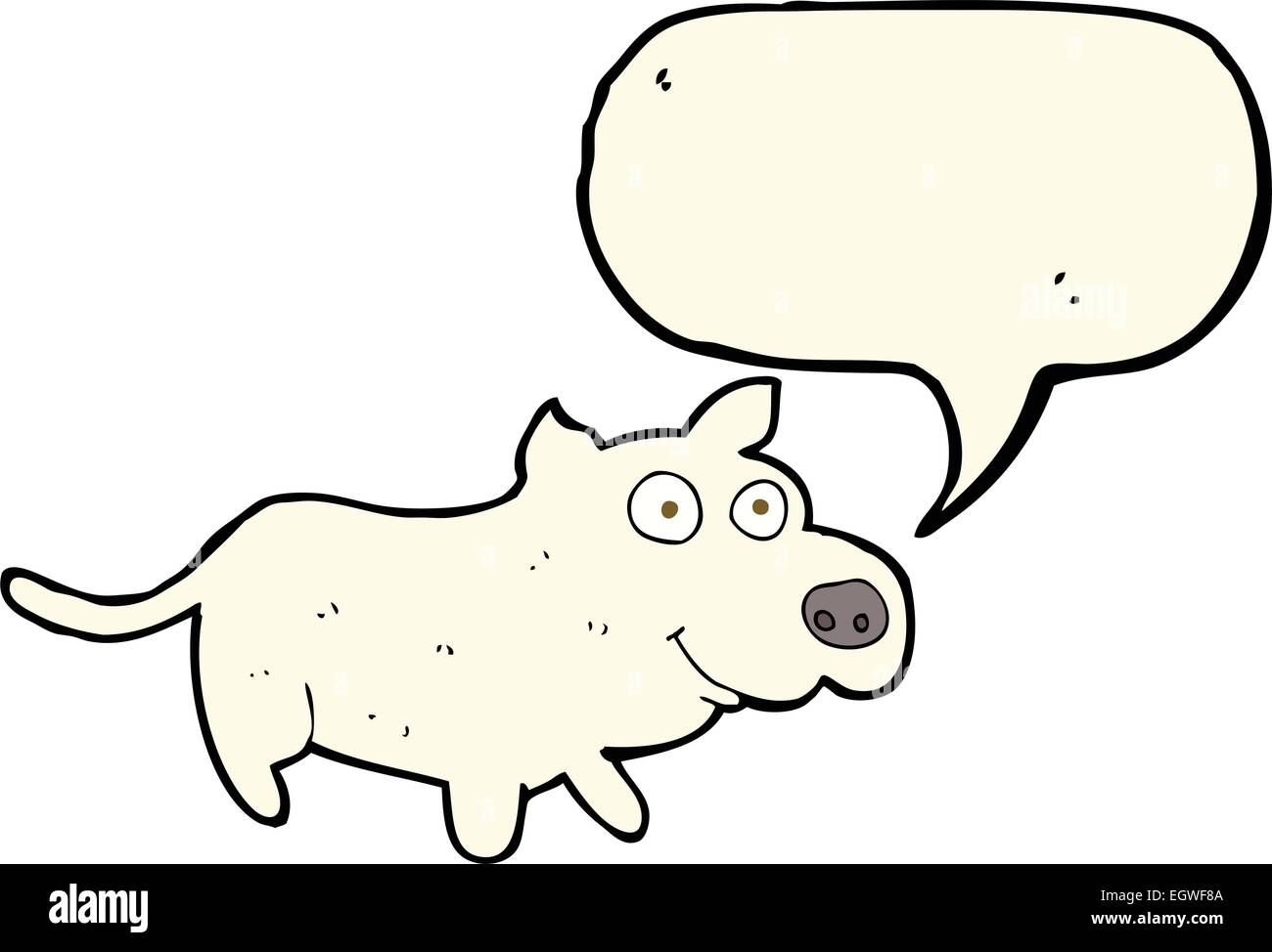 cartoon happy little dog with speech bubble Stock Vector Image & Art ...