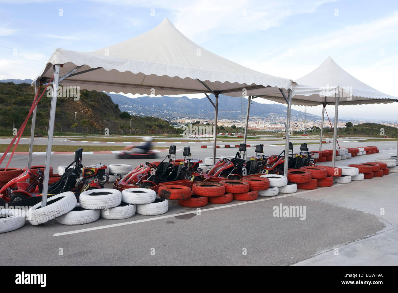 Rows of Go karting, karts, Karting Miramar, Costa del Sol, Mijas Costa