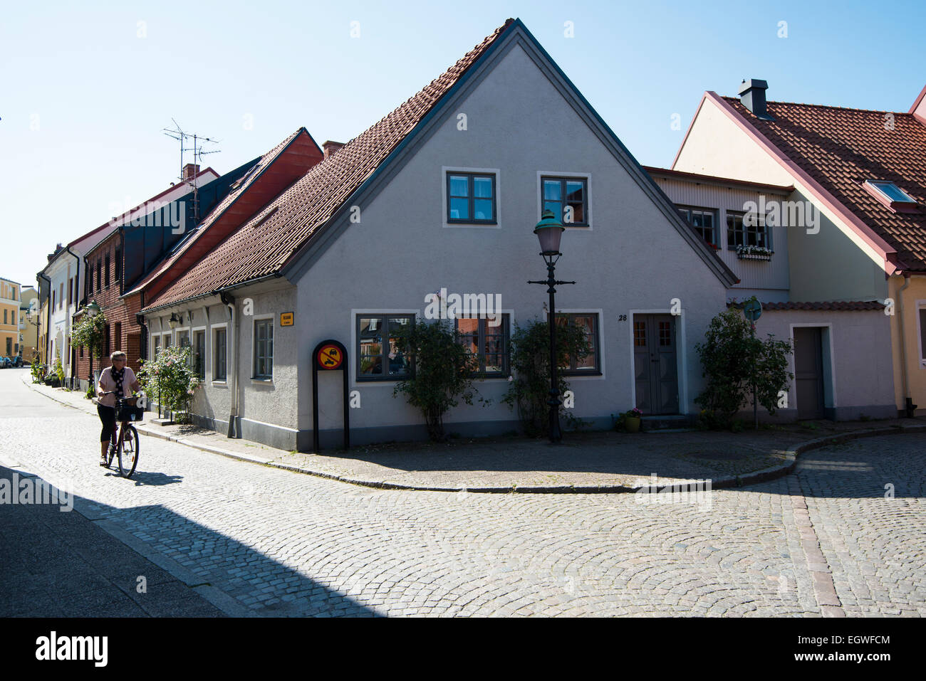 street scene in Ystad, Wallander, Skåne, Skåne län, Scania, Scandinavia,  Sweden Stock Photo