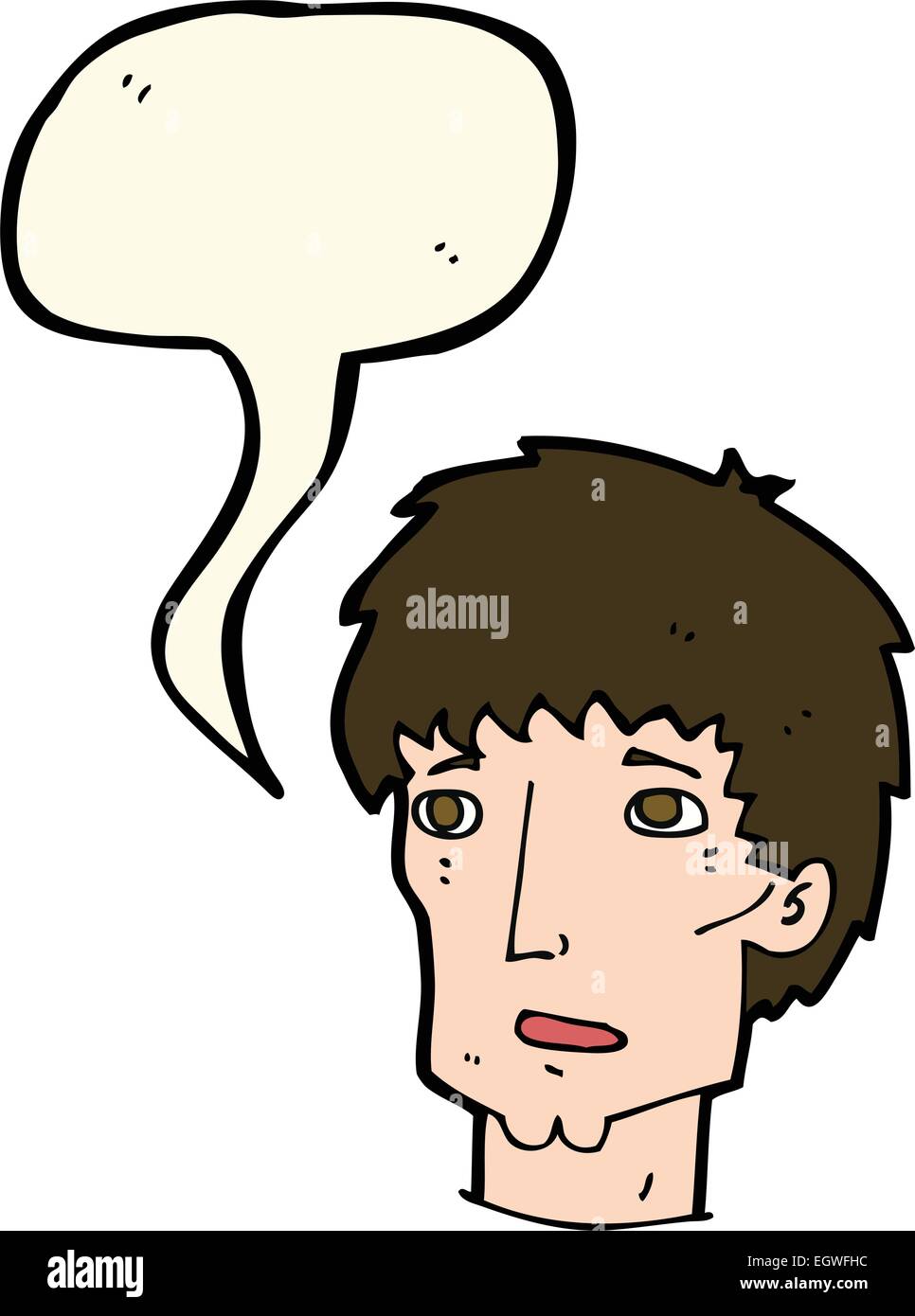 cartoon worried man with speech bubble Stock Vector Image & Art - Alamy