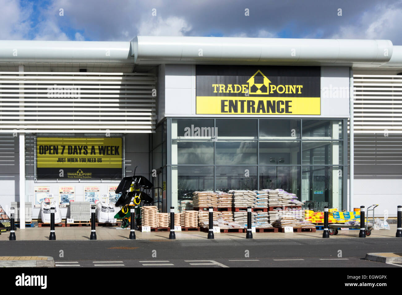 A branch of TradePoint Trade building Supplies, a part of B&Q, on the Bell Green Retail Park in South London. Stock Photo