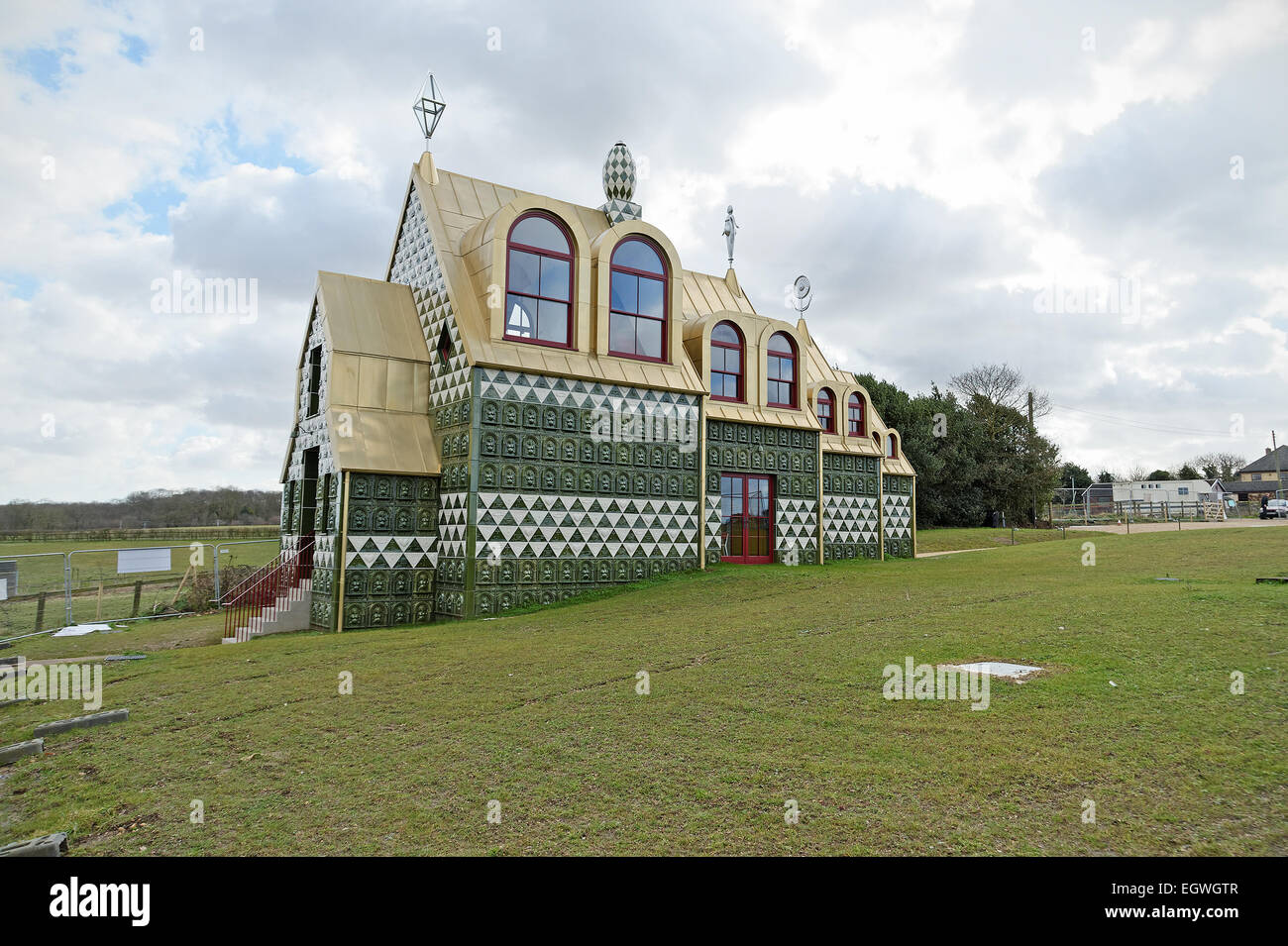 Wrabness, Essex, UK, 2 March 2015. Holiday cottage designed by Turner