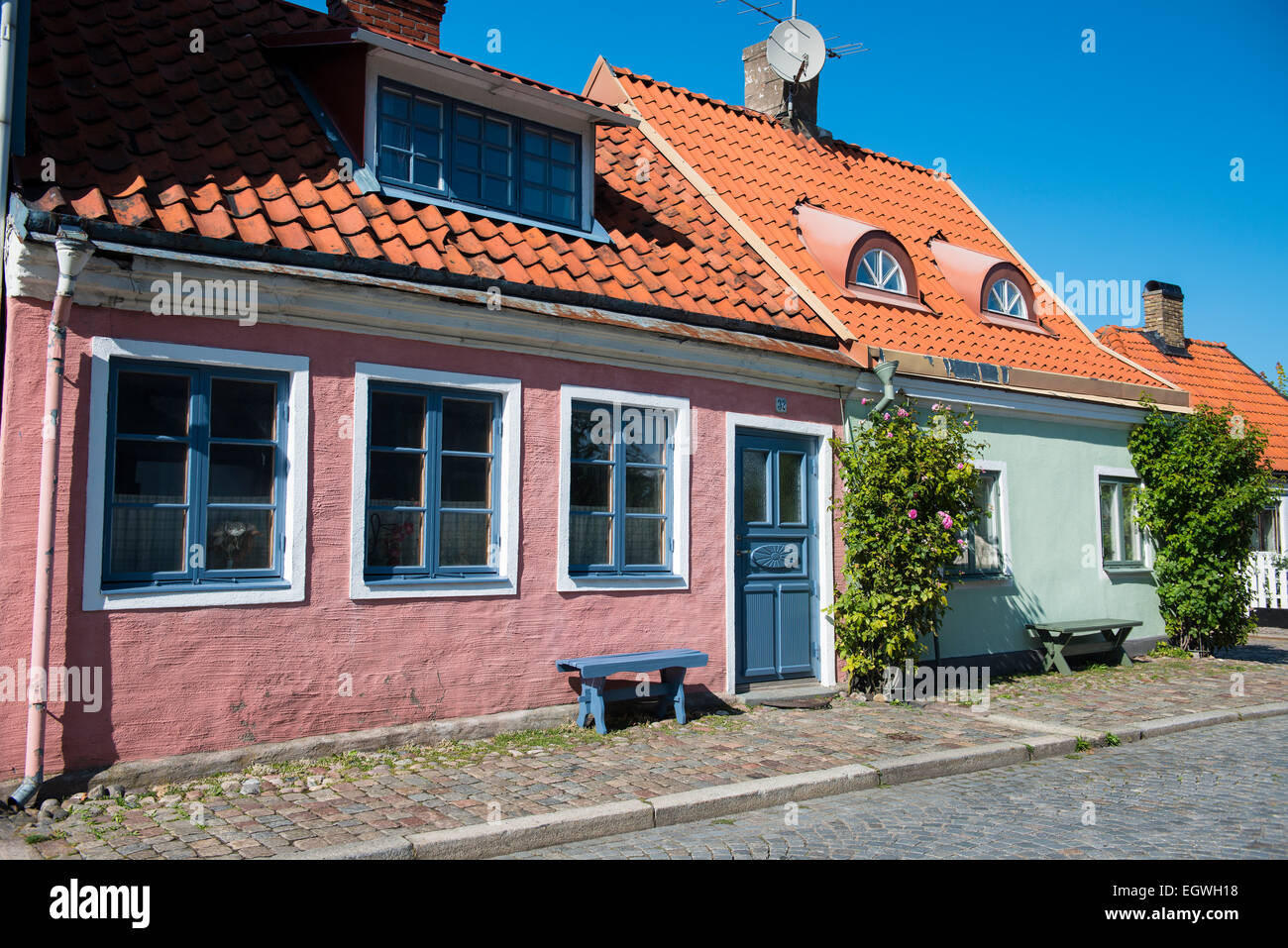 street scene in Ystad, Wallander, Skåne, Skåne län, Scania, Scandinavia,  Sweden Stock Photo