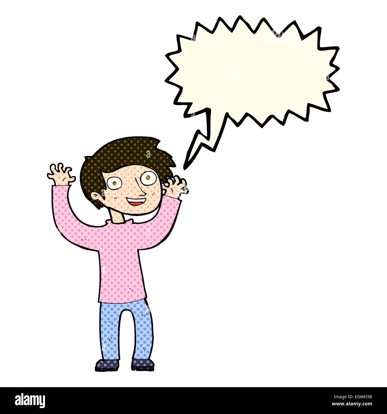 cartoon happy man with speech bubble Stock Vector Image & Art - Alamy