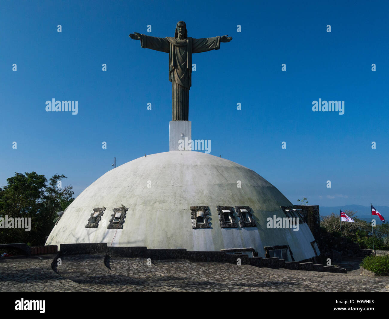 Christ the Redeemer statue built on huge concrete dome in Mount Isabel